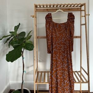 & Other Stories Square Neck Puff Sleeve Maxi Dress NWOT